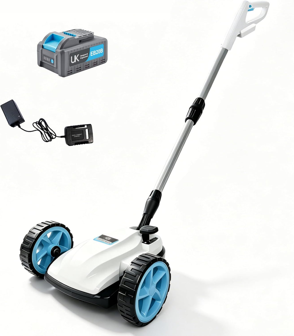 RB 9' Small Lawn Mower for Small Spaces, 40V 2Ah Battery & Charger, Ultra-Light Mini Cordless Lawn Mower with Brushless Motor, 3 Cutting Heights, One-Hand Steering, Upright Storage for Tiny Yards