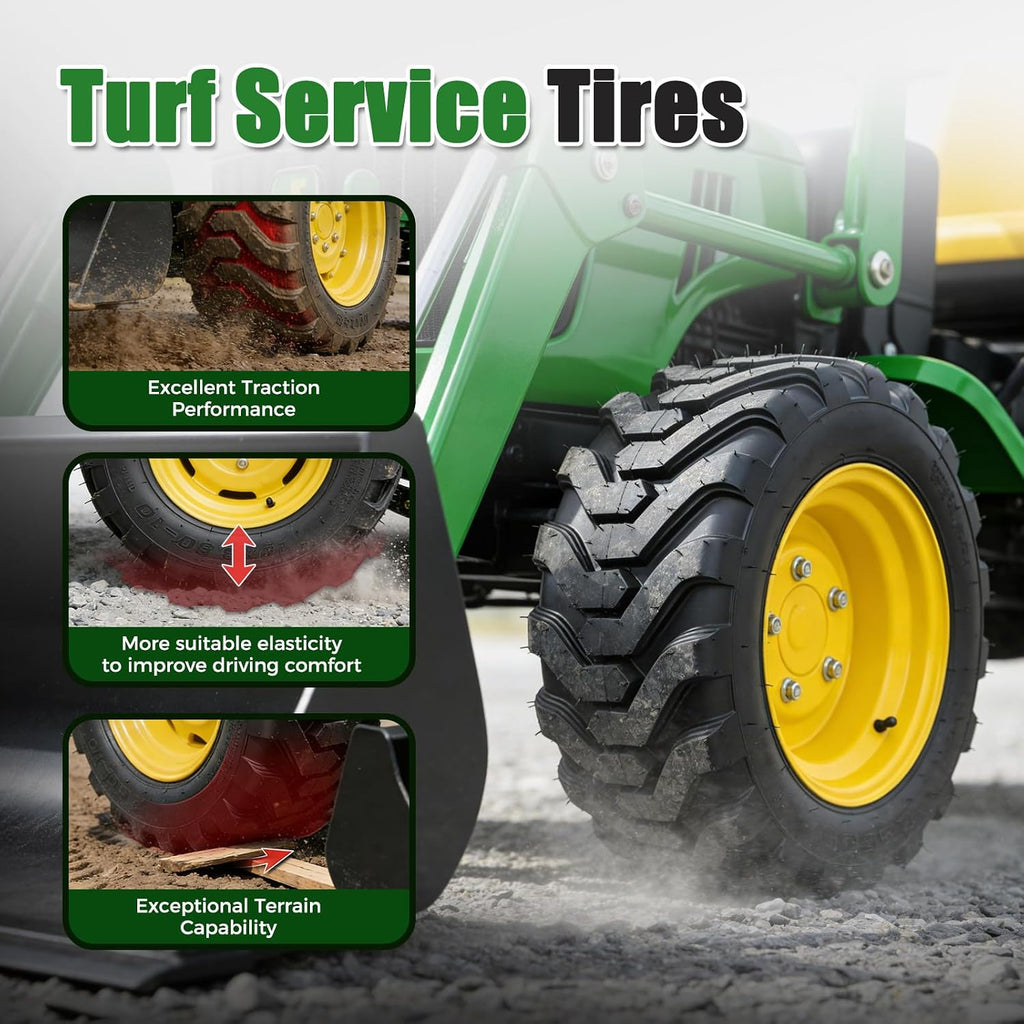 TRIPOWER 18x8.50-10 Garden Tractor Tires, 6 PR Tubeless, R4 Heavy Duty Farm and Lawn Master Tractor Tire Compatible with Kubota John Deere, Set of 2