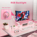Raywego Pink Curved Gaming Monitor 180Hz with RGB Backlight,1080P Gaming Monitor 27 inch,4000:1 Contrast Ratio,FreeSync Crosshair/Timer/FPS/RTS,Tilt Adjustable(DP Cable Included)