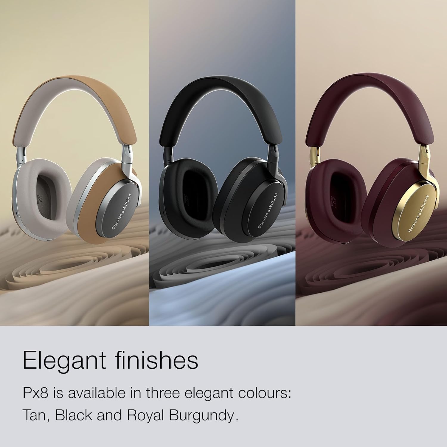 Bowers & Wilkins Limited Edition Px8 Over-Ear Bluetooth Headphones, Advanced Active Noise Cancellation Wireless Headphones, Luxurious Materials, 30-Hr Battery Life, 15-Min Quick Charging, Tan