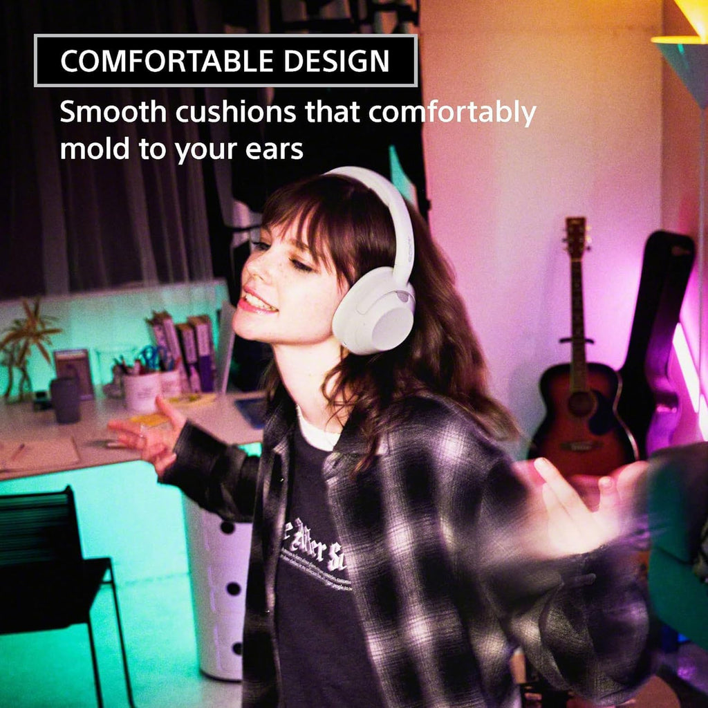 Sony ULT WEAR Noise Canceling Wireless Headphones with Alexa Built-in, Massive Bass and Comfortable Design, Black WHULT900N/B Bundle with 2 YR Enhanced Protection Pack and Wooden Headphone Stand