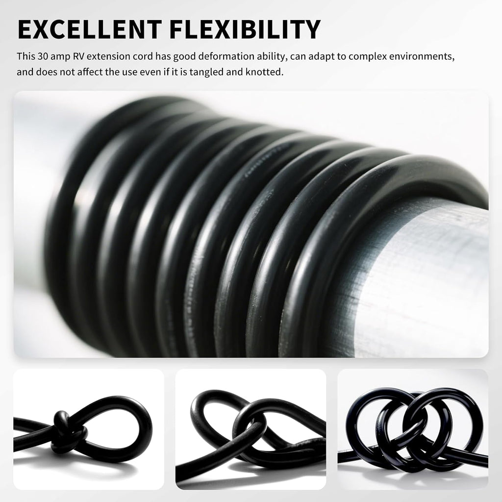 100FT 30 Amp Generator Extension Cord, NEMA L14-30P/L14-30R 10 Gauge Twist Lock Cord 4 Prong, STW Heavy-Duty Waterproof Generator Cord Black