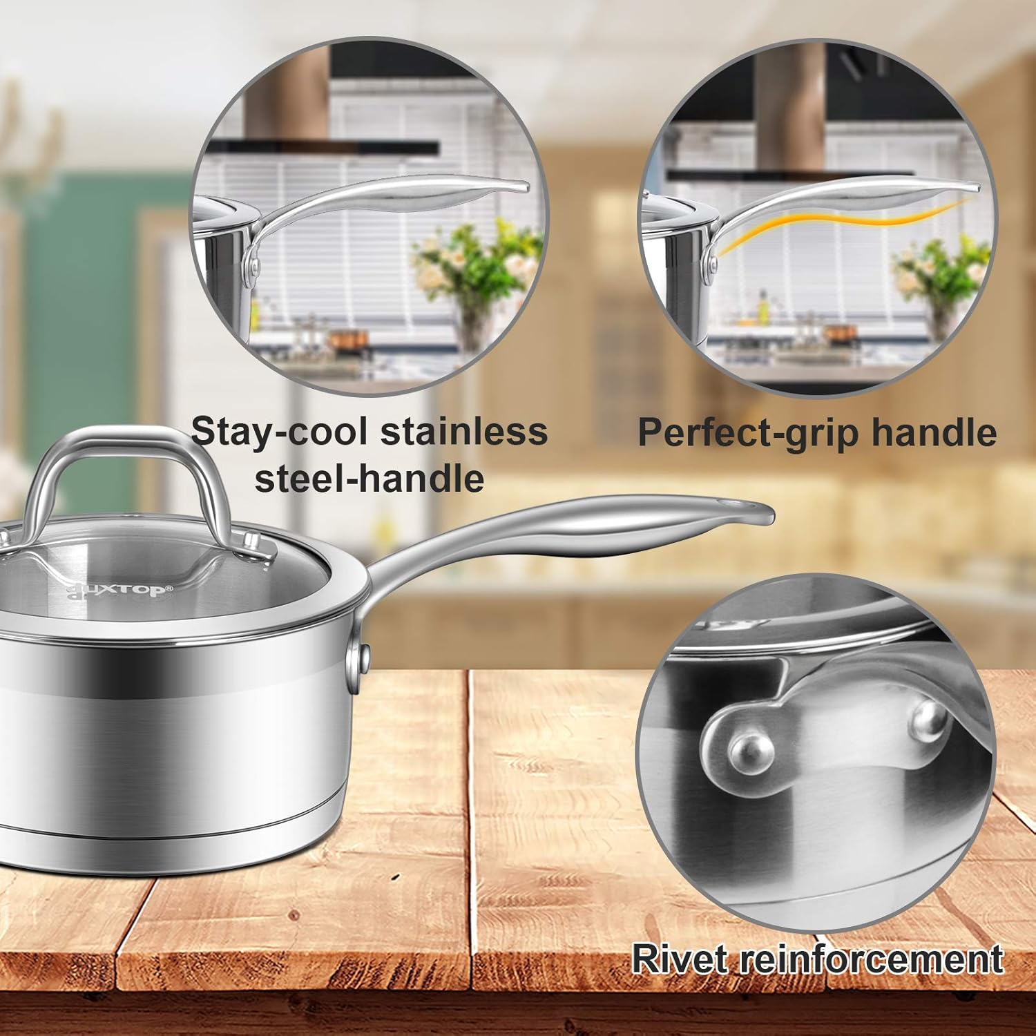 Duxtop LCD Portable Double Induction Cooktop 1800W + Duxtop Stainless Steel Sauce Pan with Lid