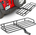 Quadratec Compact Cargo Rack Basket Platform, 48' x 19.5' - Mounts to 2' Receiver Hitch - Great for Hauling Luggage, Camping Gear, Supplies, Generators, and More - Fits Jeeps, Cars, Trucks, SUV & More