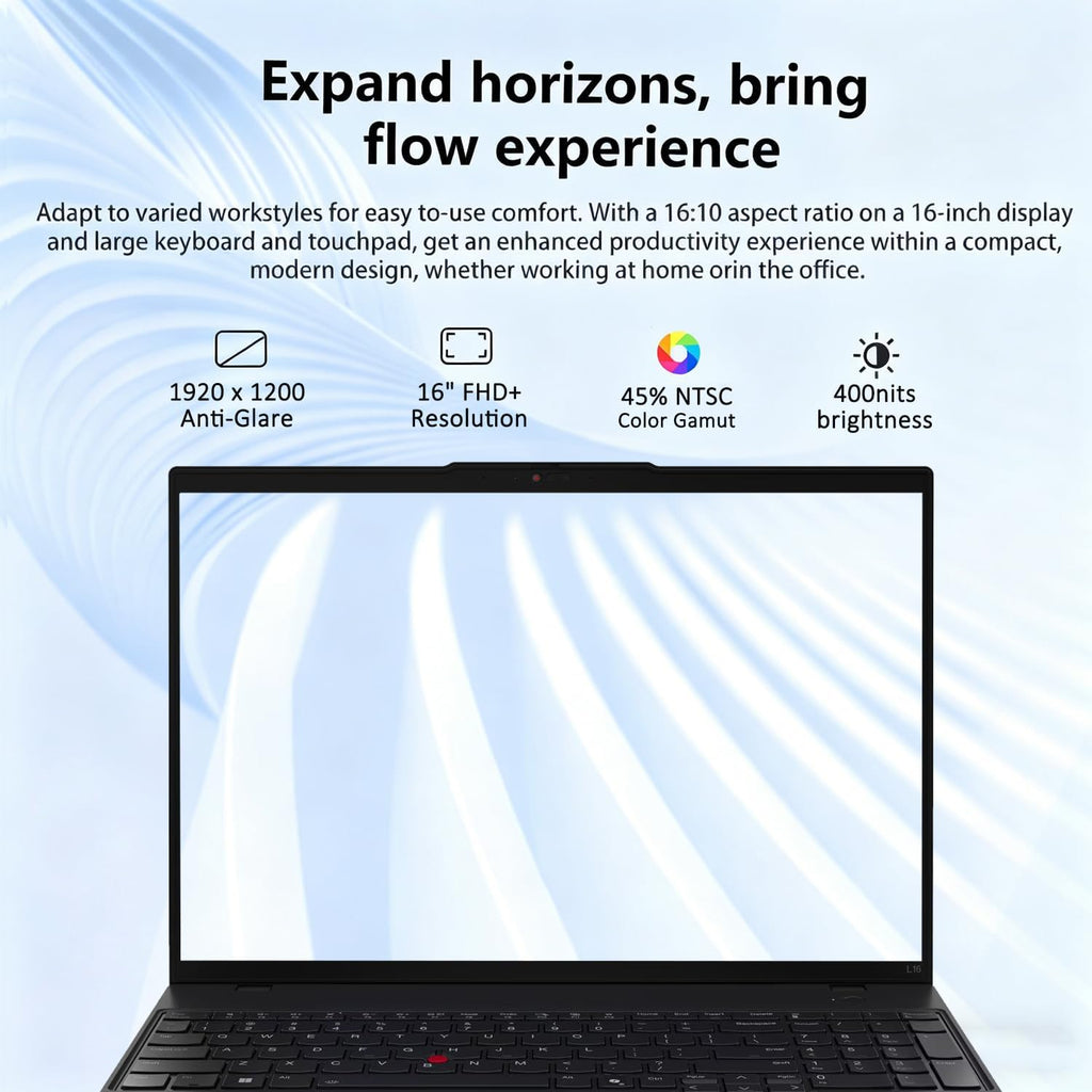 Lenovo ThinkPad L16 Business Enterprise AI PC Laptop, 16' FHD+, Intel 12-Core Ultra 5 225U (> Ultra 7 155U), 2x Thunderbolt 4, IST Computer Customized 16GB/32GB/64GB RAM, 512GB/1TB/2TB SSD, Win 11 Pro