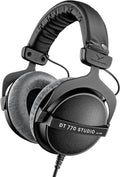 beyerdynamic DT 770 Studio, 80 Ohm, Closed Back, Over Ear, Wired Professional Studio Headphones, Home Recording, Podcast, Monitor, 3m Straight Cable, Black with Gray Velour Ear Pads