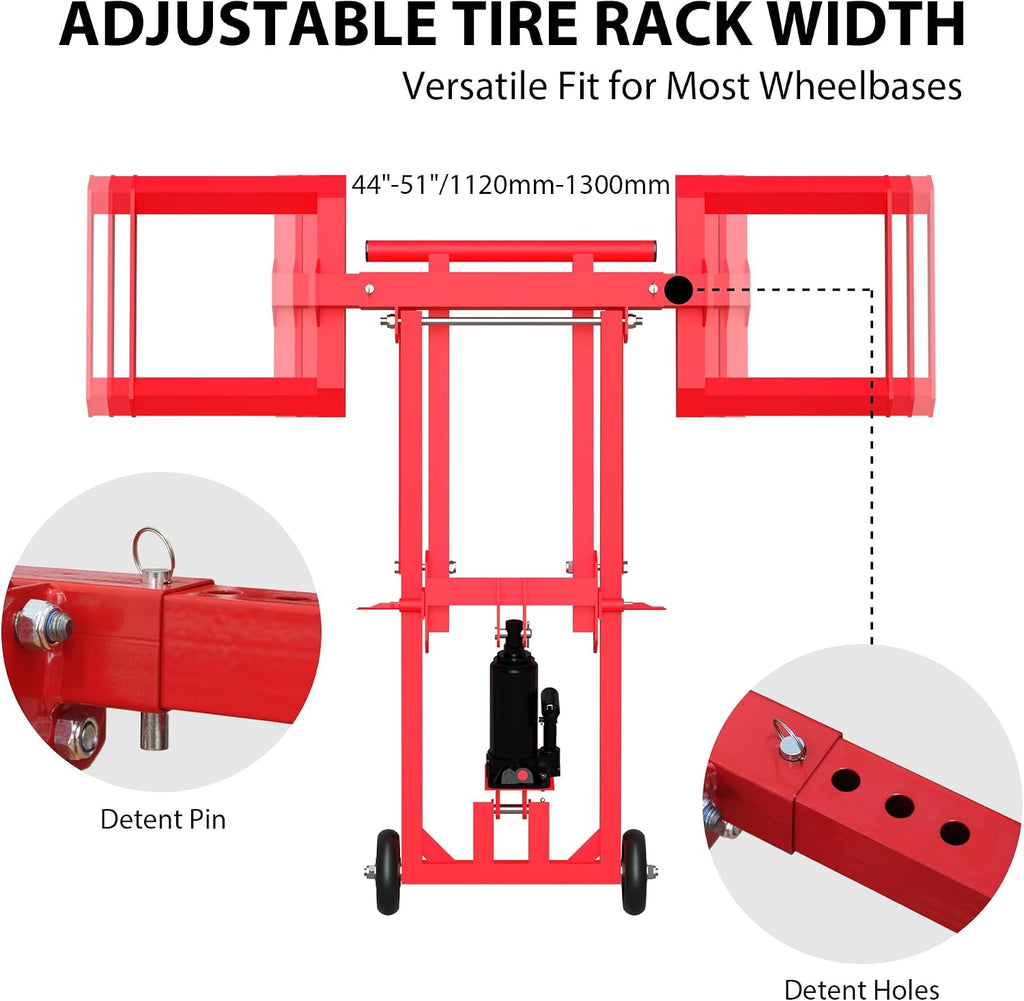 Riding Mower Lift,500 lbs Capacity Lawn Mower Lift Jack with Hydraulic Jack,Foldable Design for Zero Turn Mower Lift and Garden Tractors, Red