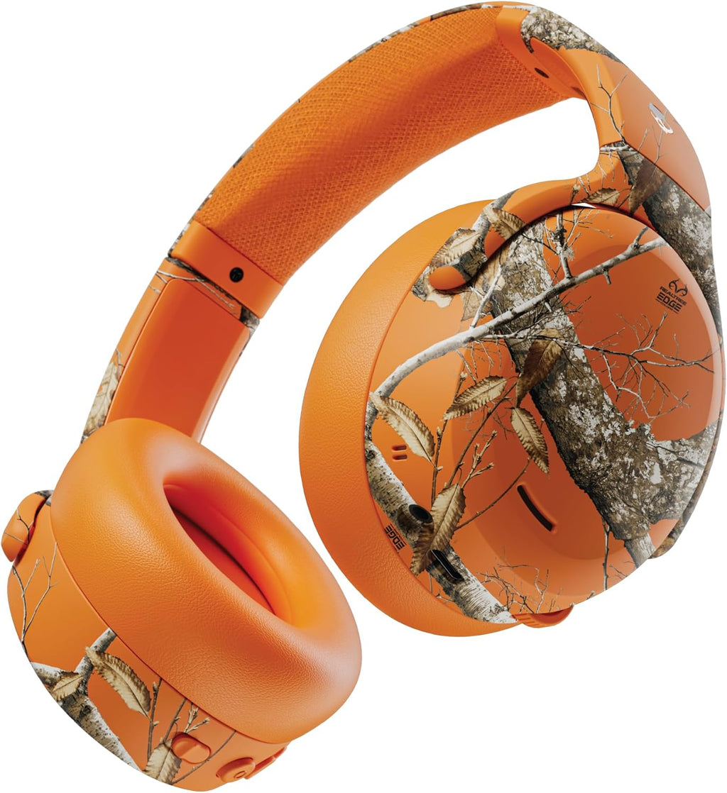 Skullcandy Crusher ANC 2 Wireless Over-Ear Bluetooth Headphones with Multi-Sensory Bass, Active Noise Cancelling, Up to 60 Hours Battery, Microphone for iPhone Android - Realtree Edge Colors Hazard