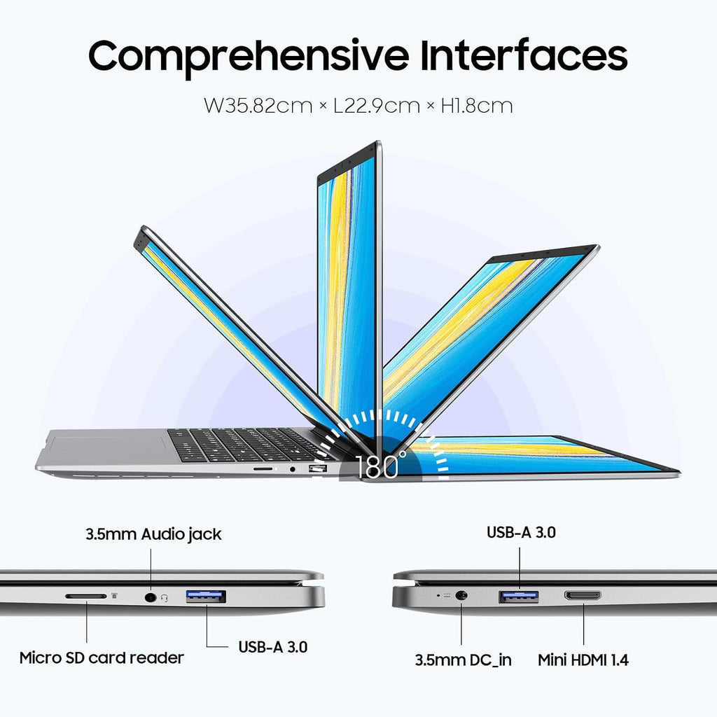 EYY 15.6' Laptop Computer, Win 11 Laptops with 8GB RAM 256GB SSD, Celeron N4000 Processor, 100% sRGB Screen, for Business, Student & Everyday Tasks, 5000mAh Battery, Dual Band WiFi