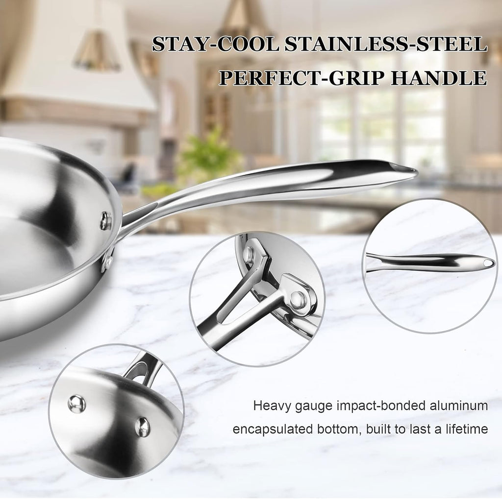 Duxtop Portable Induction Cooktop, 1800W 8500ST E210C2 & Whole-Clad Tri-Ply Stainless Steel Stir-Fry Pan Kitchen Induction Cookware 10 Inches