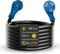 Amp Up 30 Amp Generator Cord, 75ft Heavy Duty NEMA 30amp Generator Power Cord/ 3 Prong Extension Cable with TT-30 Molded Ends, Stow 3C Cable, and UL Listed from US Company