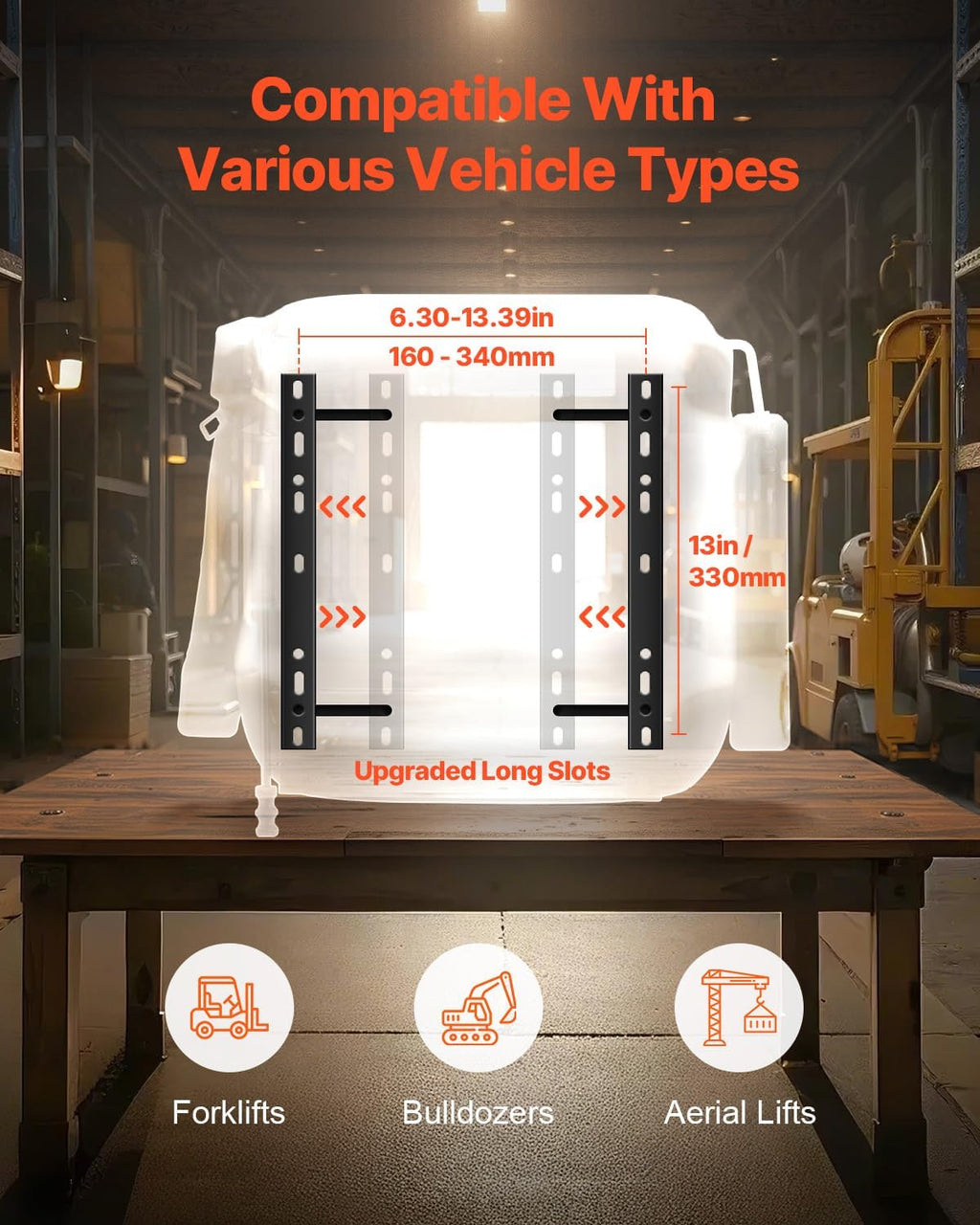 VEVOR Universal Forklift Seat, Tractor Seat with Adjustable Back, Armrest, Headrest & Safety Belt, Secure Tractor Seat with Micro Switch, Ergonomic Lawnmower Seat for Skid Loader Bulldozer