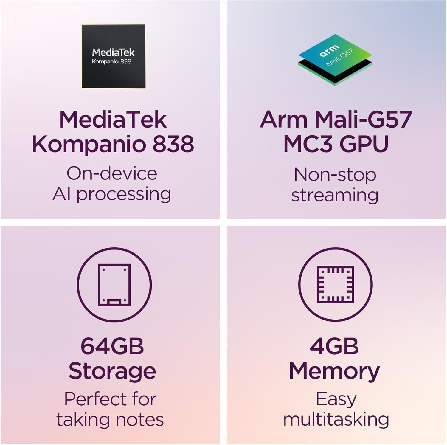 Lenovo Chromebook Duet - 2025 - Convertible Laptop - ChromeOS - 10.95' WUXGA IPS Touch Display - 4GB Memory - 64GB Storage - MediaTek Kompanio 838 - Luna Grey
