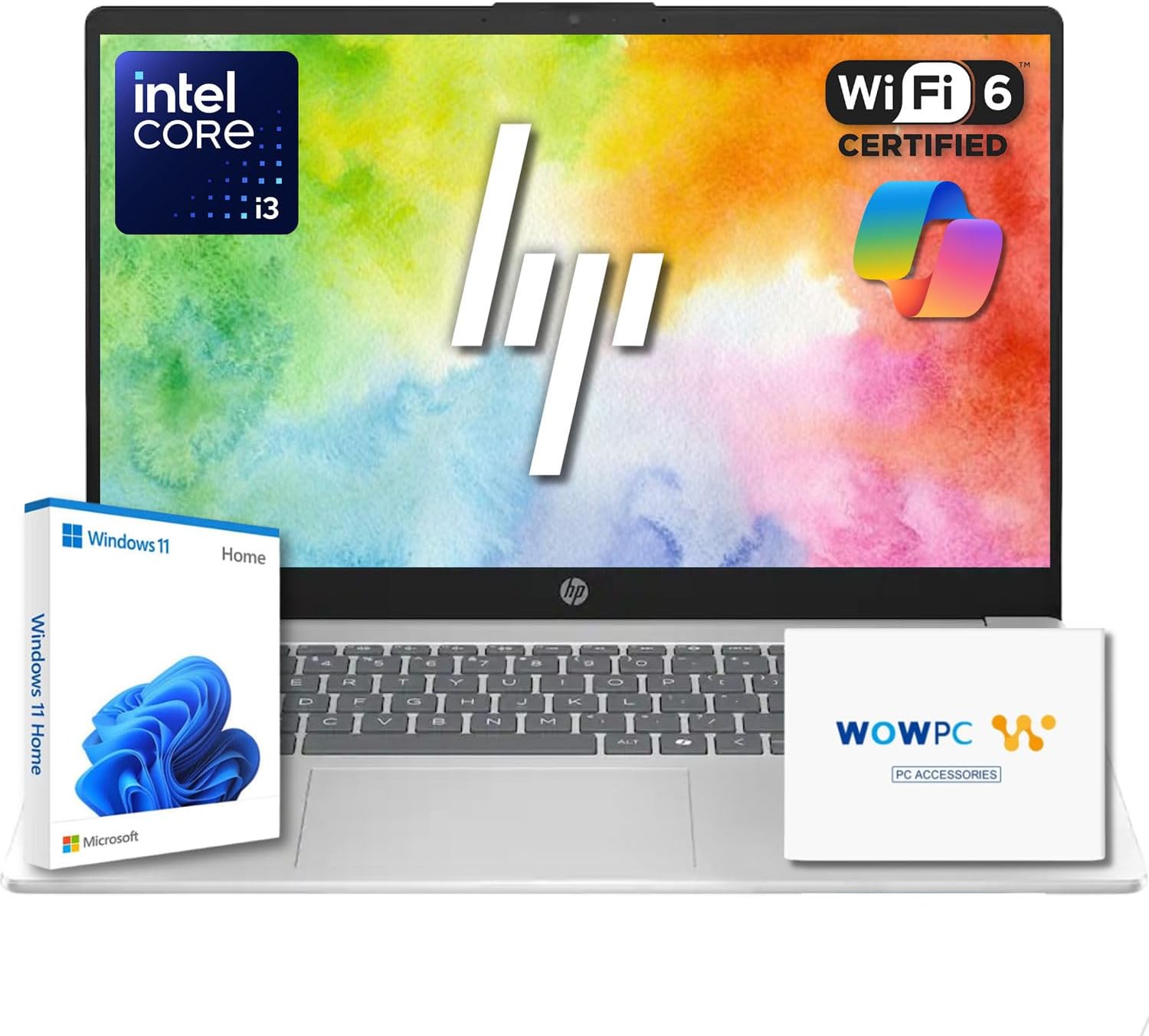 HP Pavilion 15.6' Laptop | 13th Gen Intel Core i3 Processor | 8GB DDR4 RAM | 640GB Storage (128GB PCIe SSD + 512GB External) | AI-Enhanced Windows 11 | Privacy Webcam | Up to 11.5 Hrs Battery