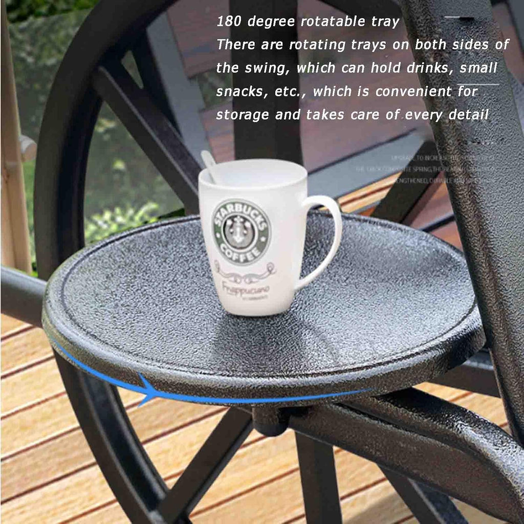 Outdoor Swing, Garden Rocking Chair Swing, Indoor Terrace Garden with Pedal Hanging Chair, Steel Frame Structure with Canopy Porch Swing