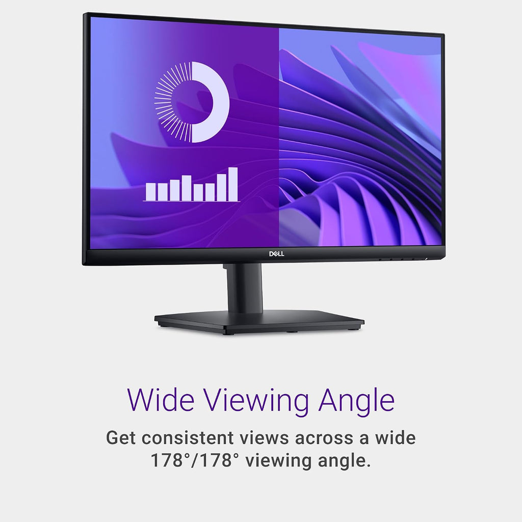 Dell E2425HS Monitor - 23.8-inch Full HD (1920x1080) 75Hz 8Ms Display, Speaker 2 x 1W, HDMI/DisplayPort Connectivity Height/Swivel/Tilt Adjustability - Black