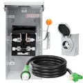 50 AMP Generator Transfer Switch Kit，Pre-Drilled,Twist Lock Connector,Include Transfer Switch，SS2-50P Inlet Box&15 FT 50 Amp L14-50P Cord,Twist Lock Connector,Outdoor and Indoor