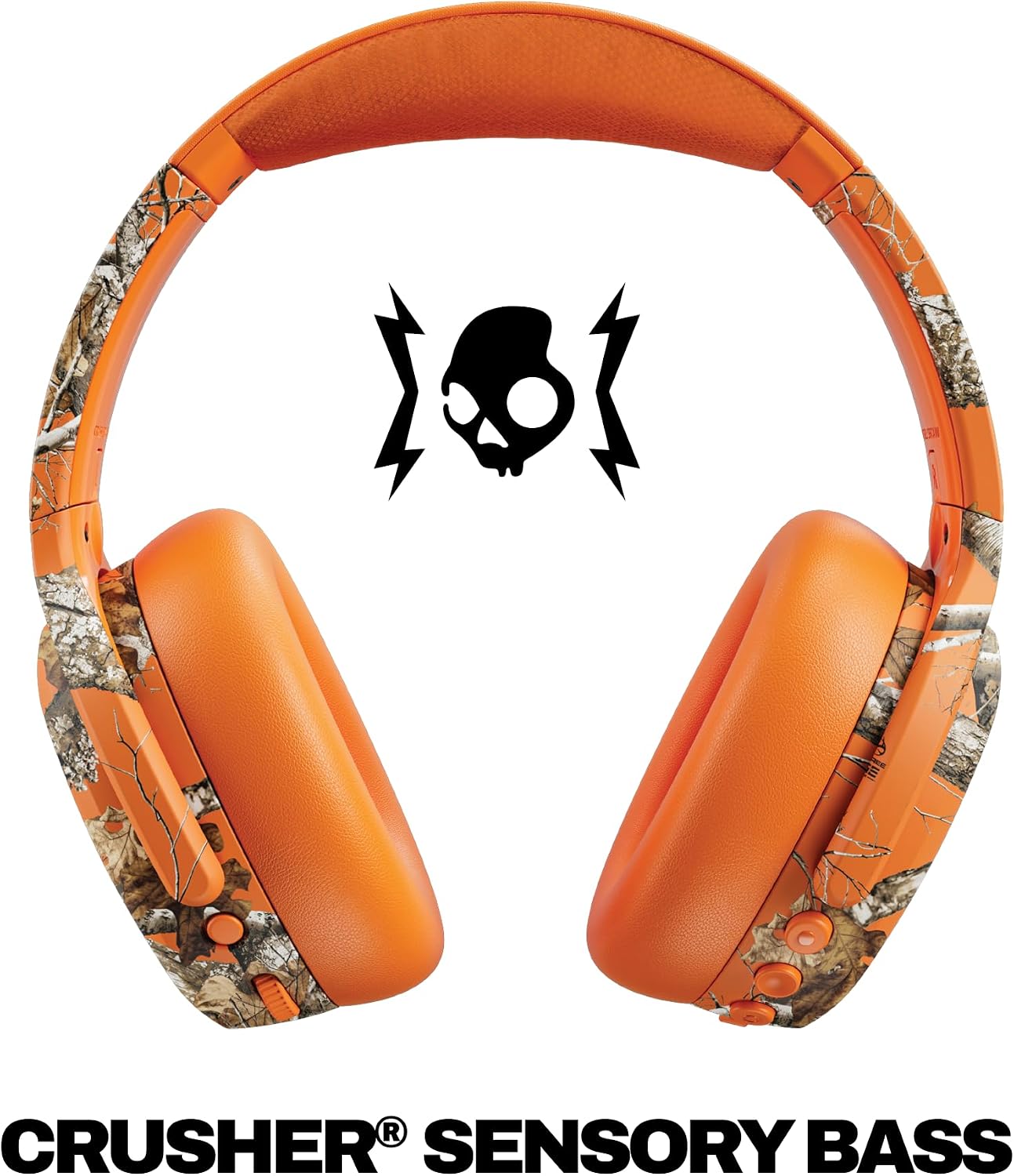 Skullcandy Crusher ANC 2 Wireless Over-Ear Bluetooth Headphones with Multi-Sensory Bass, Active Noise Cancelling, Up to 60 Hours Battery, Microphone for iPhone Android - Realtree Edge Colors Hazard