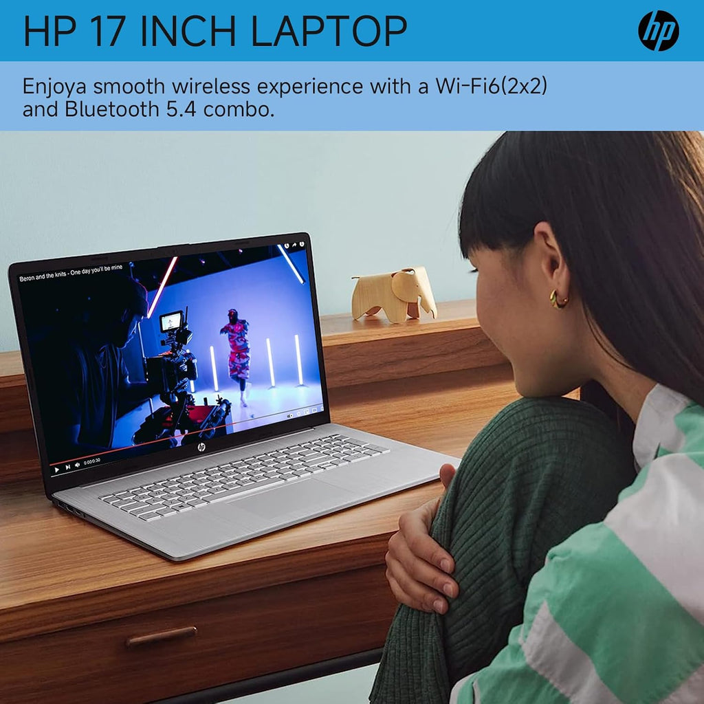 HP 17 Inch Laptop, 17.3' HD+ Display, Intel i5-1334U (10 Cores, Up to 4.6 GHz), 32 GB RAM, 1 TB SSD, Backlit Keyboard, Fingerprint Reader, Wi-Fi 6, HD Webcam, Windows 11 Pro for Business and Students