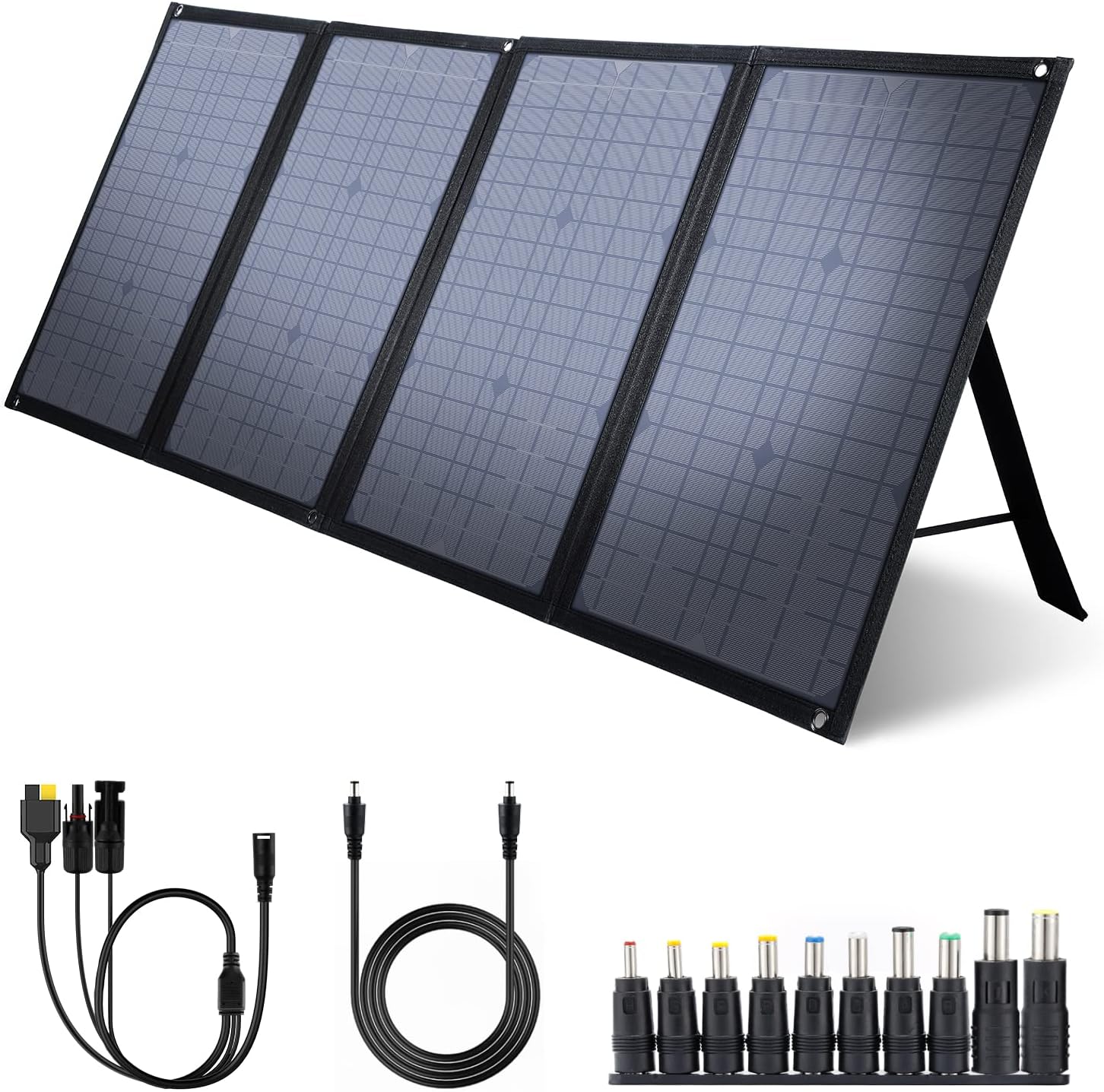 iClever 100W Foldable Solar Panel Charger for Jackery/EF ECOFLOW/ROCKPALS Portable Power Station Generator, Quick Charge 3.0, 45W Type-C Power Delivery for Outdoor Camping Phone Hiking Emergency