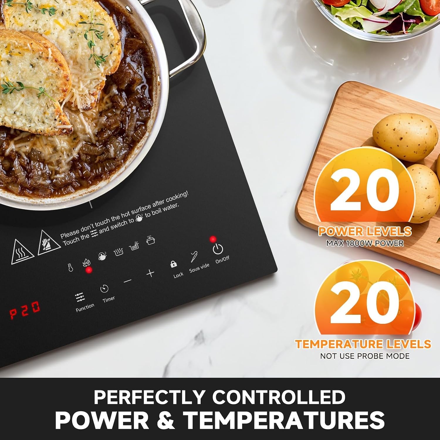 AMZCHEF Induction Cooktop 2 Burners & AMZCHEF Portable-Induction-Cooktop