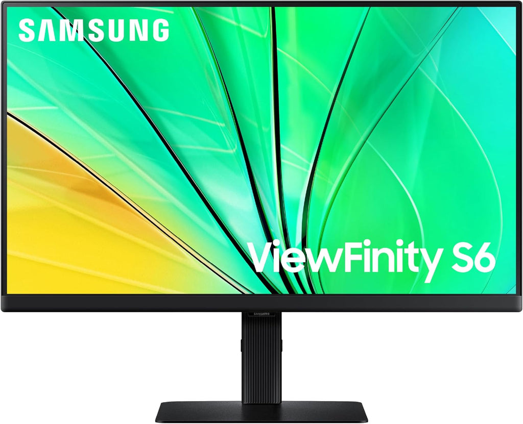 SAMSUNG 24' ViewFinity S6 (S60D) Series QHD High Resolution Computer Monitor, 100Hz, HDR10, Multiple Ports w/ HDMI, DisplayPort, USB-A, Easy Setup, Height Adjustable Stand, LS24D606EANXZA, 2024