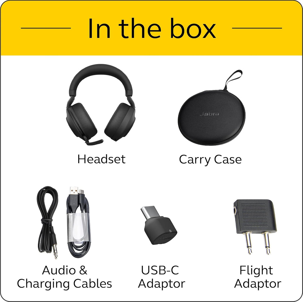 Jabra Evolve2 85 - USB-C MS Teams Stereo - Black Wireless Headset/Music Headphones Black