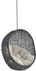 Modway EEI-3636-BLK-BEI Encase Swing Outdoor Patio Lounge Chair Without Stand, Black Beige, 43.5 x 40 x 125.5