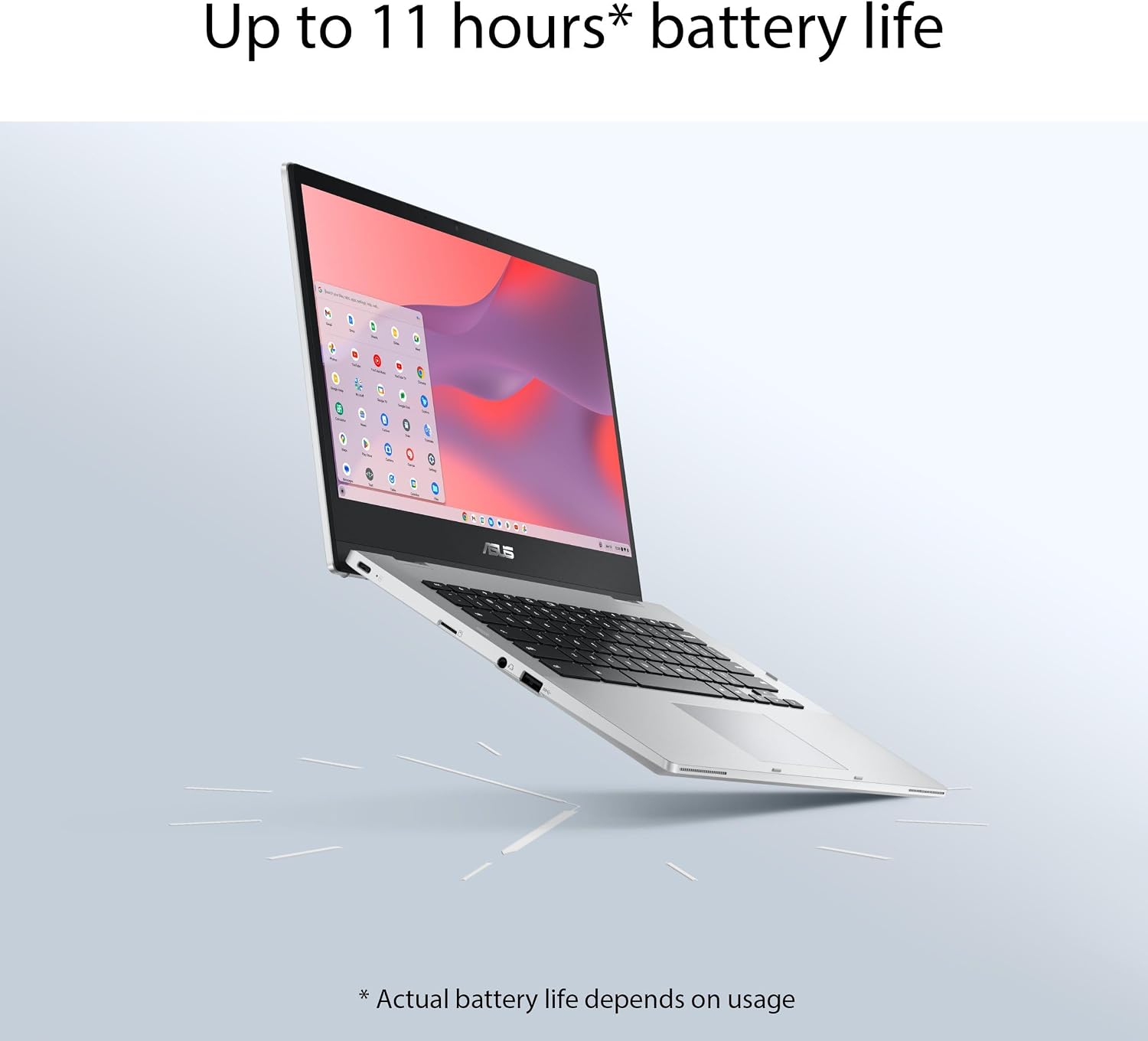 ASUS Chromebook Flip CX1 Convertible Laptop, 14' FHD NanoEdge 360-degree Touchscreen, Intel Celeron N4500 Processor, 128GB eMMC Storage, 8GB RAM, ChromeOS, Transparent Silver, CX1400FKA-AS88FT