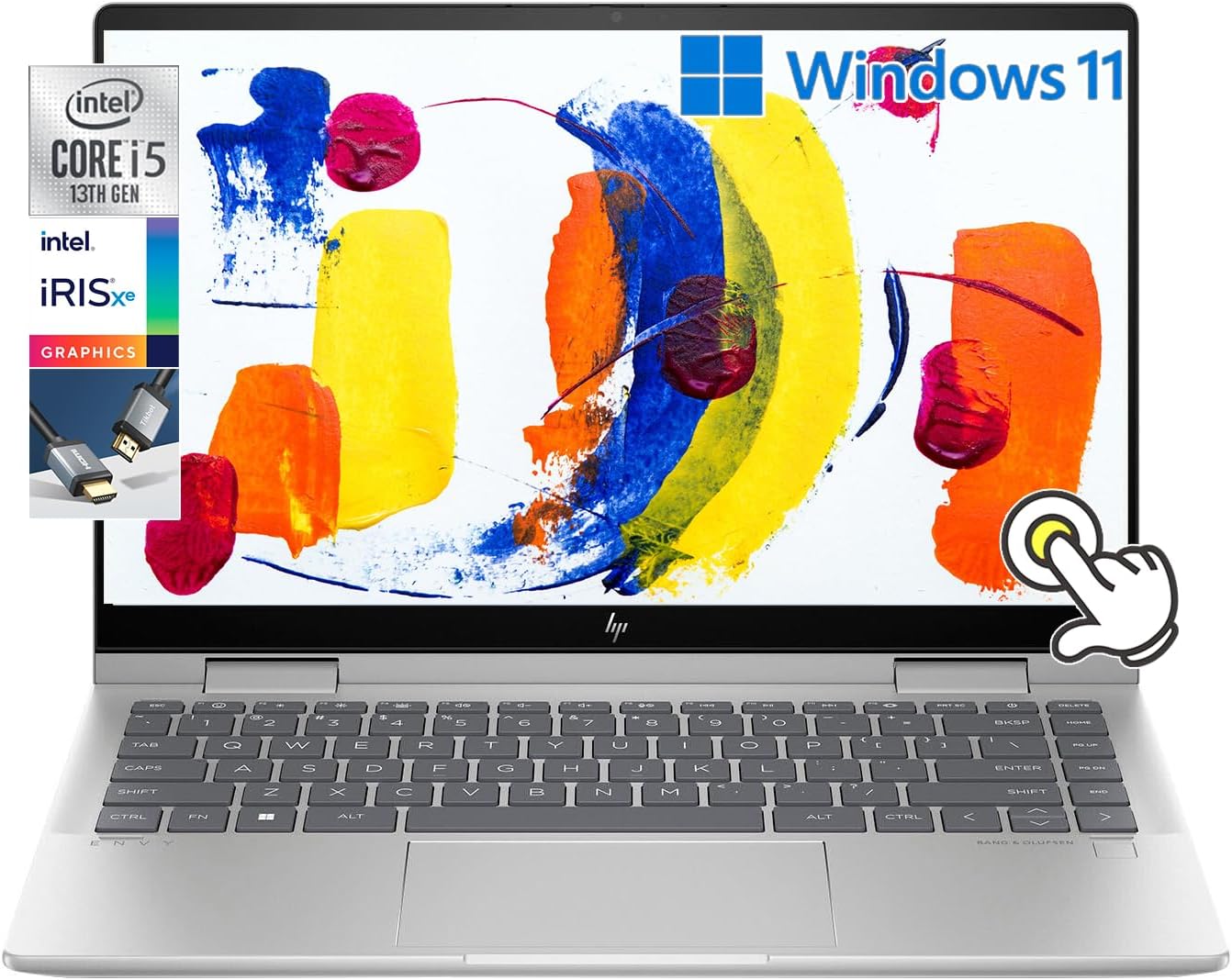 HP Envy x360 2-in-1 14' FHD IPS Touchscreen Laptop Intel Core i5-1335U(Beats i7-1260U) Backlit KB Fingerprint Reader, Windows 11 | Natural Silver (8GB RAM | 512GB SSD) (14 inch)