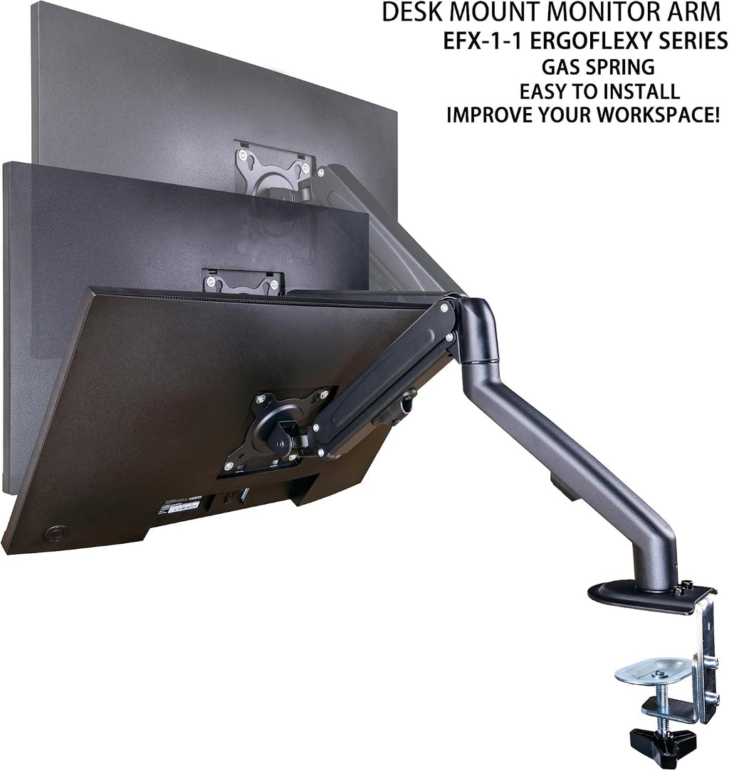 Lenovo ThinkVision 24' FHD IPS Monitor w/ 4ms Response Time, 100 Hz Refresh Rate, VESA Mount (100mm), Flicker Free, HDMI, Black w/DKZ Hub & ErgoFlexy Single Mount Arm