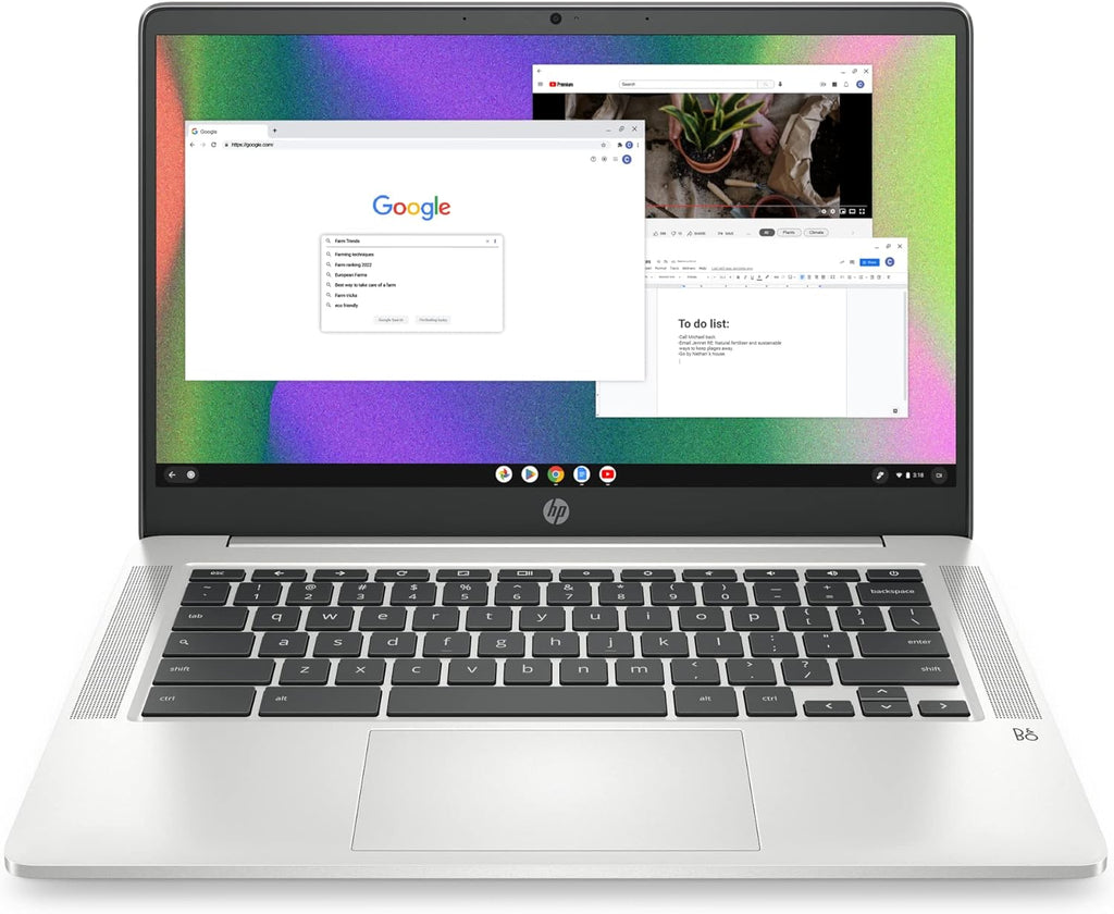 HP 14'' Chromebook Laptop, Intel Celeron N4120, 4 GB RAM, 64 eMMC, HD Display, Chrome OS, Intel UHD Graphics 600, Long Battery Life, Ash Gray Keyboard (14a-na0226nr, 2022, Mineral Silver) (Renewed)