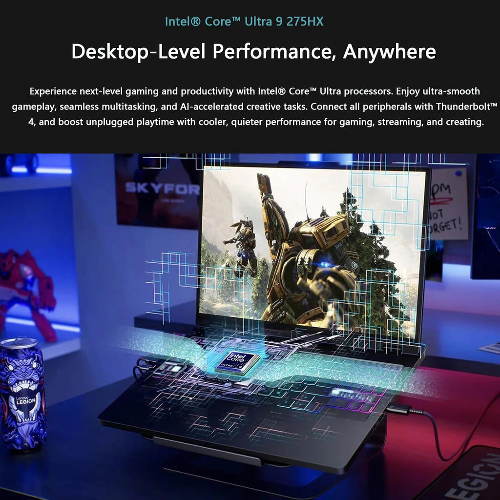 Lenovo Legion Pro 5i Gen 10 Gaming Laptop, GeForce RTX 5070 Ti GDDR7, Intel U9 275HX (24-Core), 16' WQXGA 500Nits Display, Backlit KB, AI Engine+, Wi-Fi 7, Win 11 Pro, Accessories, 64GB DDR5, 2TB SSD