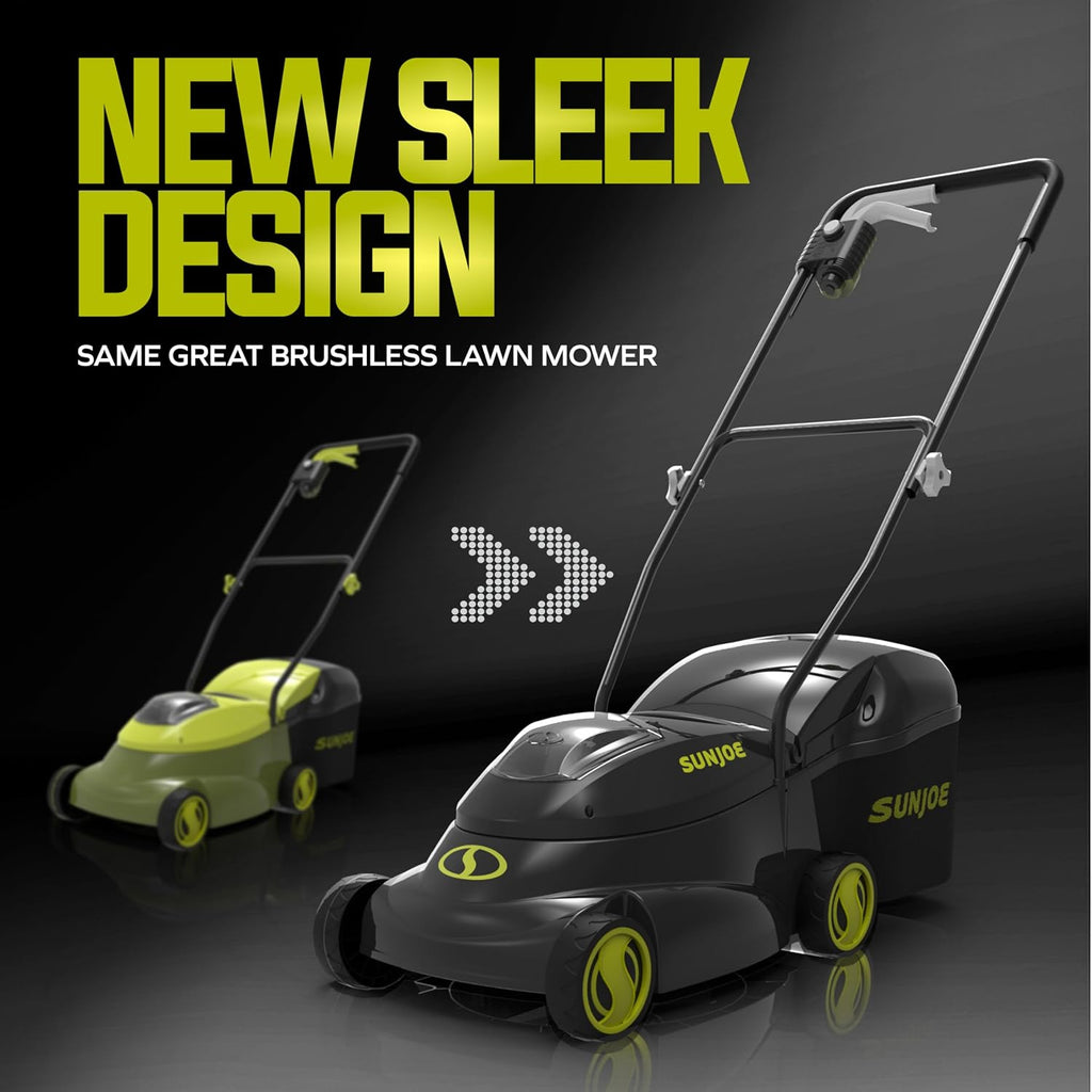 Sun Joe MJ24C-14-XR 24V IONMAX Walk-Behind Lawn Mower with 600W Motor, 14-Inch Mowing Width, Includes Collection Bag, Battery, and Charger