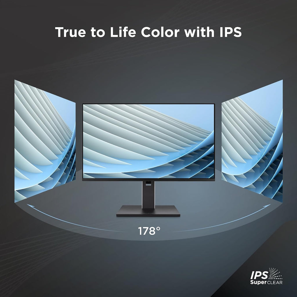 ViewSonic VG2451 24 Inch 1080p Monitor, IPS Display with 100Hz for Smooth Home and Office Productivity, Full Ergonomic Adjustability, 4-Port USB Hub, HDMI, DisplayPort, and USB-C Inputs