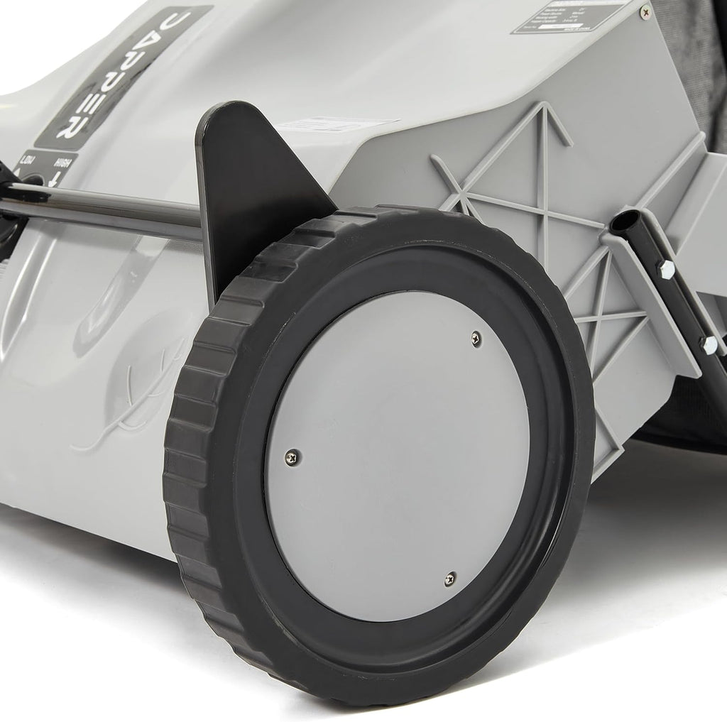 Dapper Supply 22-Inch Push Lawn Sweeper, Grass, Lawn and Leaf Cleanup Collector with Large 3.5 cu. ft. Hopper Bag, Durable Wheels, and Dual Spinning Brushes, Grey