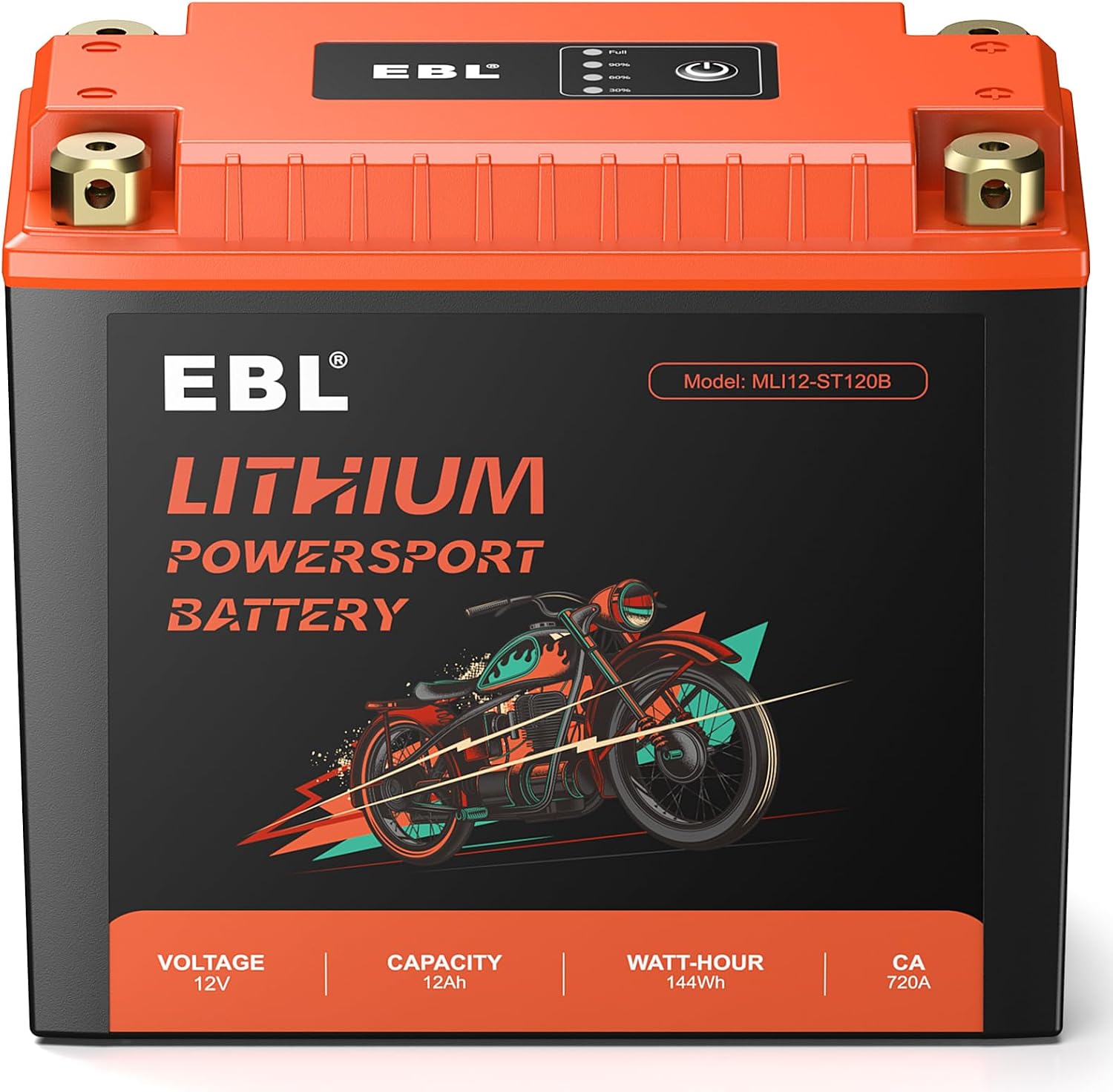 EBL Lithium YTX20L-BS, 360CCA Lithium LiFePO4 Motorcycle Battery, 12V 12Ah ATV, UTV, Jet Ski, 4 Wheeler, Quad, Riding Lawn Mower, Tractor, Scooter, PWC, Seadoo, Polaris and Generator Battery