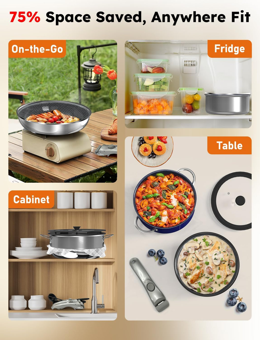 Pro DUXANO Ceramic Pots and Pans Set & 2026 Upgraded Hybrid 3-Ply Stainless Steel Frypan, 2X Non Stick, High Heat Sear, PFAS PTFE PFOA Free Non Toxic Induction Cookware,Removable Handle,Oven Safe,12PC