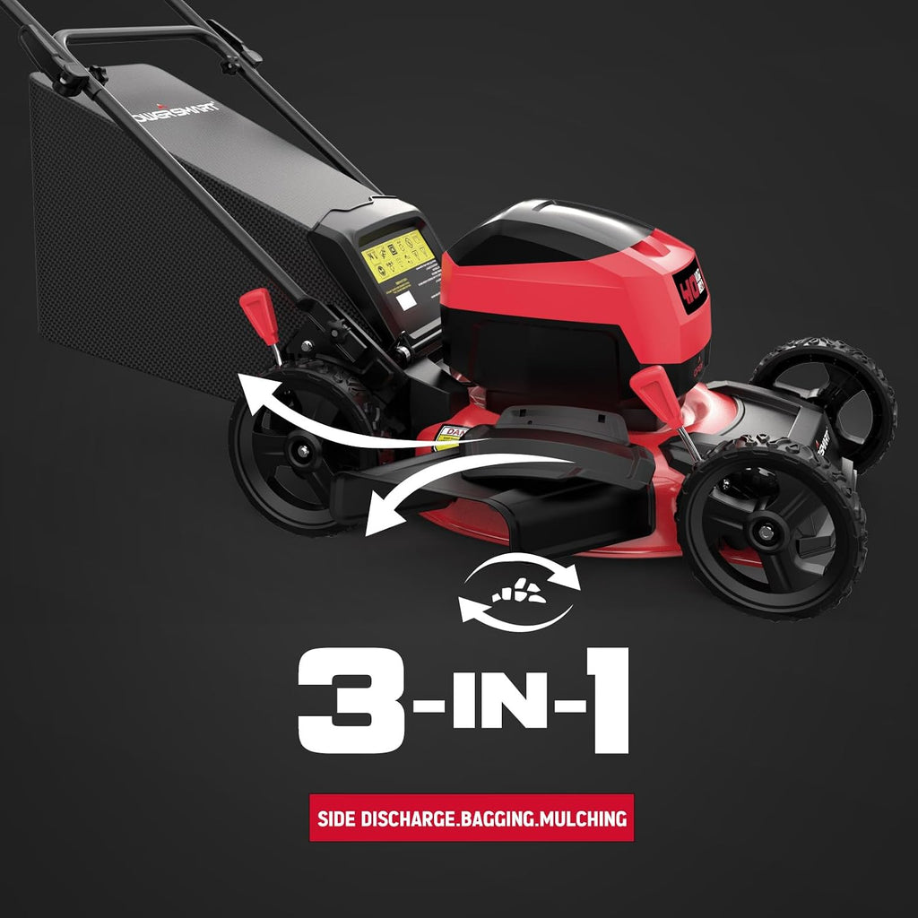 PowerSmart 40V 17' Brushless Cordless Lawn Mower + Leaf Blower (465 CFM), a 4.0Ah Battery and Charger Included