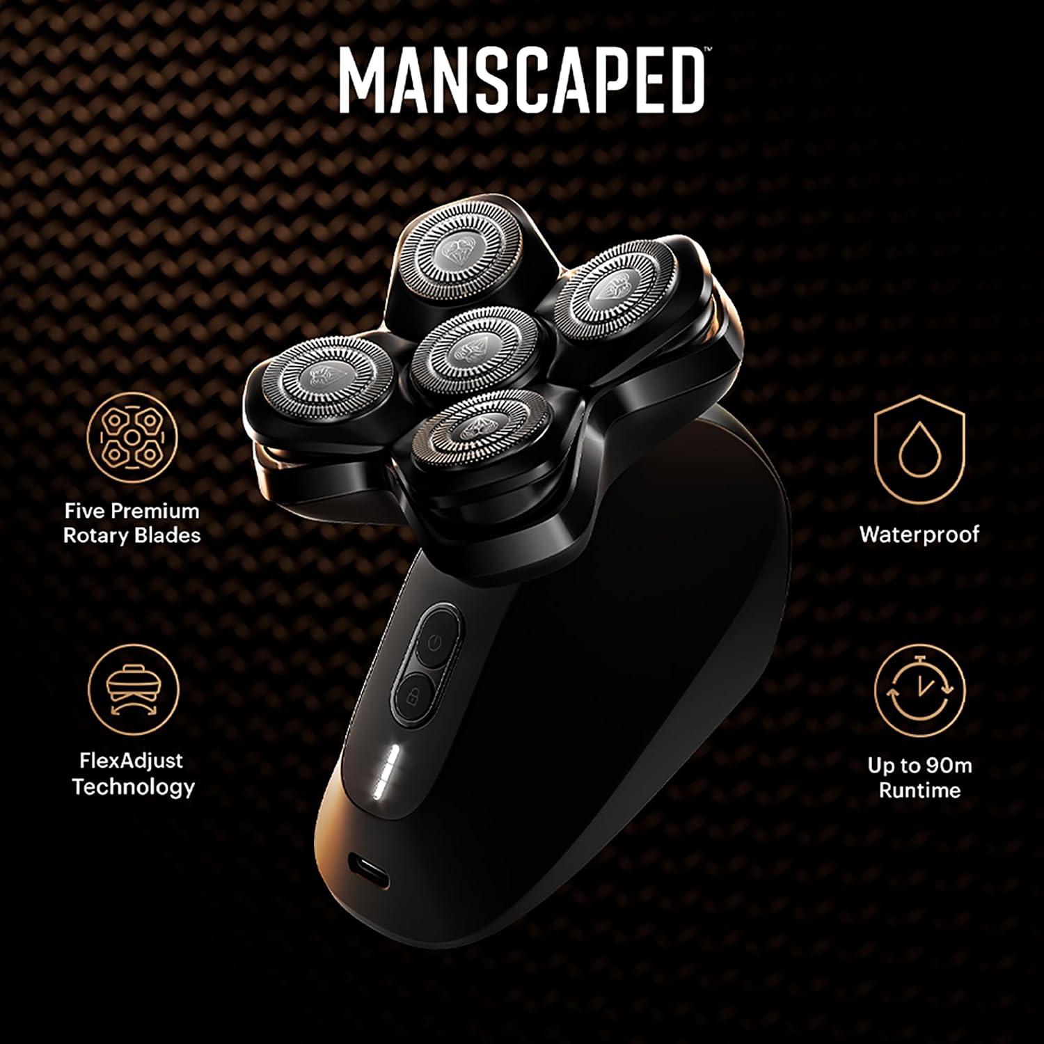 MANSCAPED® The Dome Shaver™ PRO, The Lawn Mower® 5.0 Ultra, Weed Whacker® 2.0, The Shed 2.0 - SkinSafe® Head, Groin, Ears, Nose, Body & Balls Trimmers & Shavers for Men, USB-C Rechargeable