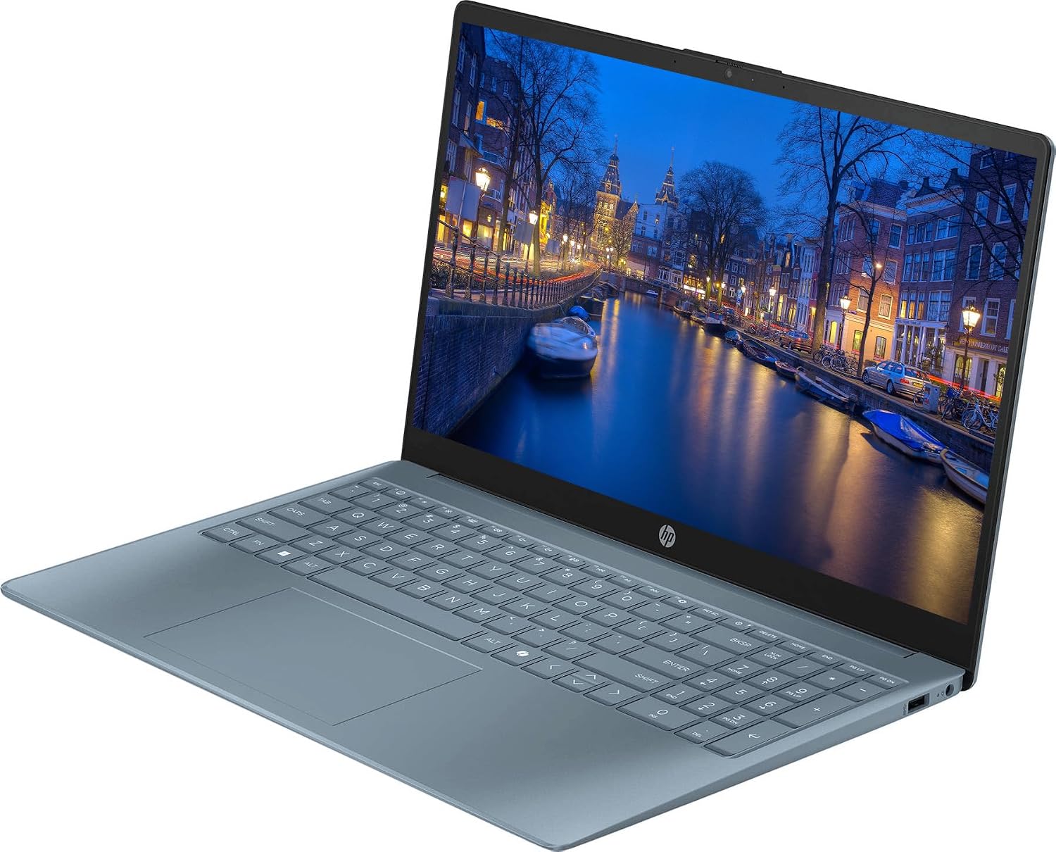 HP Portable 15'' HD Micro-Edge IPS Laptop, Intel Pentium Processor Up to 3.68GHz, 4GB DDR4, 128GB SSD, HDMI, Webcam, Ultra-Fast 6th Gen WiFi, Windows 11 OS, Dale Blue, Renewed