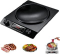 3500-Watt Induction Cooktop with Concave Design, with 10 Temperature Levels, Portable Multifunctional Concave Induction Stove Electric Heater, with LCD Display & Knob Control (BLACK)