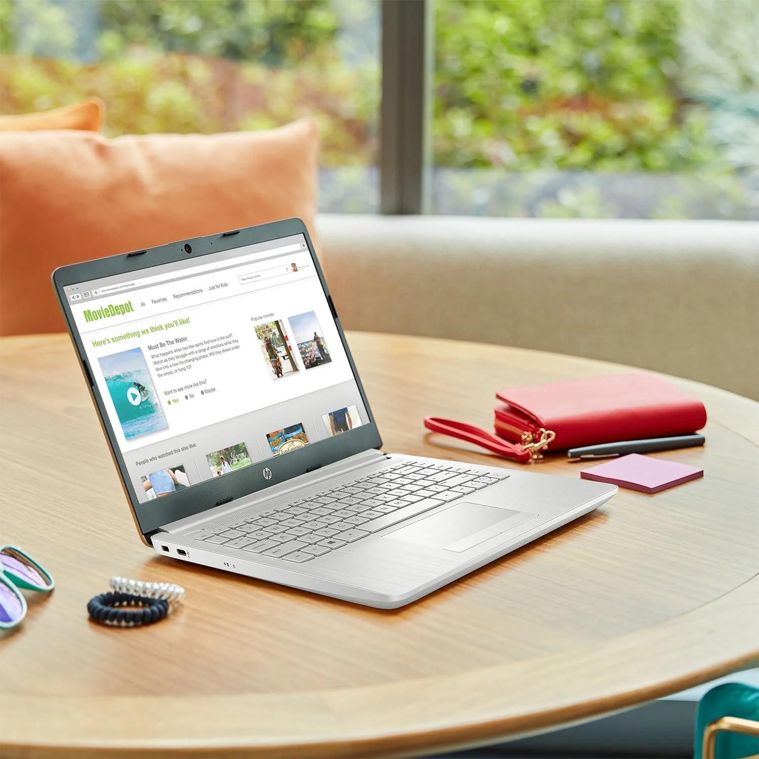 HP Portable Laptop, Student and Business, 14' HD Display, Intel Quad-Core N4120, 16GB DDR4 RAM, 64GB eMMC, 1 Year Office 365, Webcam, RJ-45, HDMI, Wi-Fi, Windows 11 Home, Silver