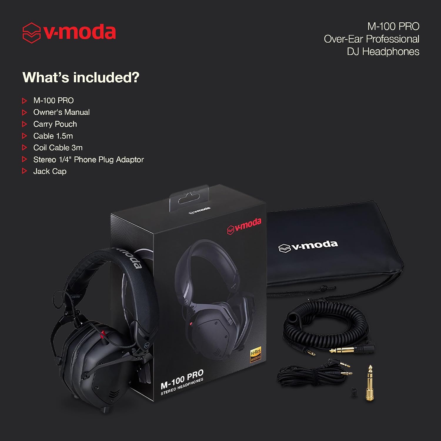 V-Moda M-100 PRO | Professional Over-Ear DJ Headphones | Built for Pro DJs & Beat-Driven Music | Superior Sound Isolation | One-Ear Listening | Long-Lasting Comfort | Durable Travel-Friendly Design