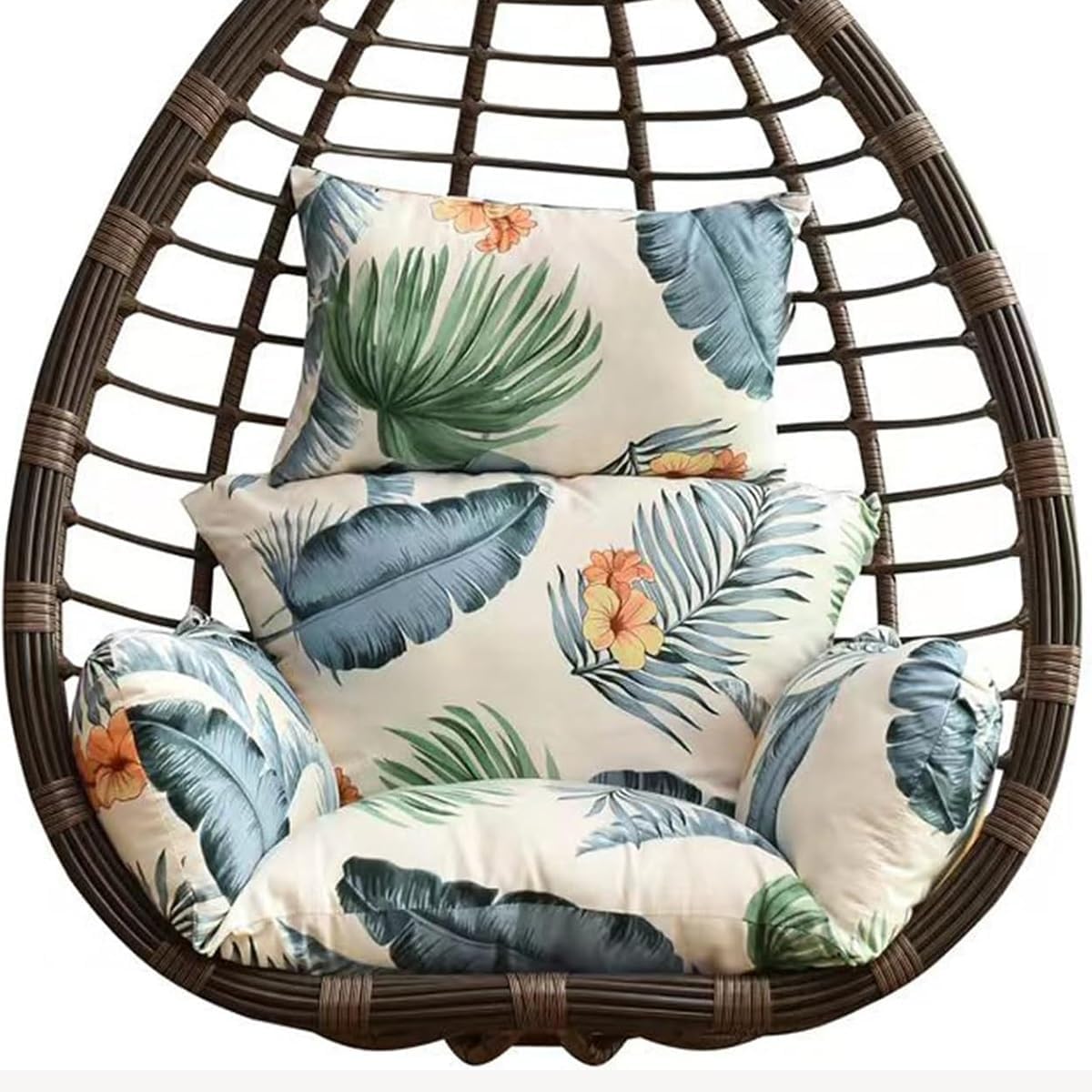 Rocking Chair Cushion - Thick Hanging Hammock Chair Cushions with Headrest - Washable Indoor Cushion for Rattan Swing Chairs(Cushion only)