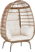Oversized Egg Chair with Stand, Room Decor Aesthetic Reading Chair, Lounge Chairs for Outside Wicker Egg Chair, Outdoor Chairs Comfortable Rattan Chair, 352Lb Capacity Patio Chairs Outdoor Furniture