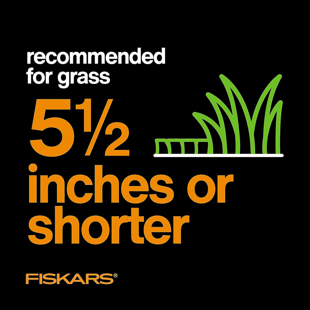 Fiskars Push Mower - 17' Cut Width Manual Reel Mower with No Motor - Grass Cutter with Steel Blades that Stay Sharp - Eco-Friendly Cordless Grass Trimmer for Lawn Care