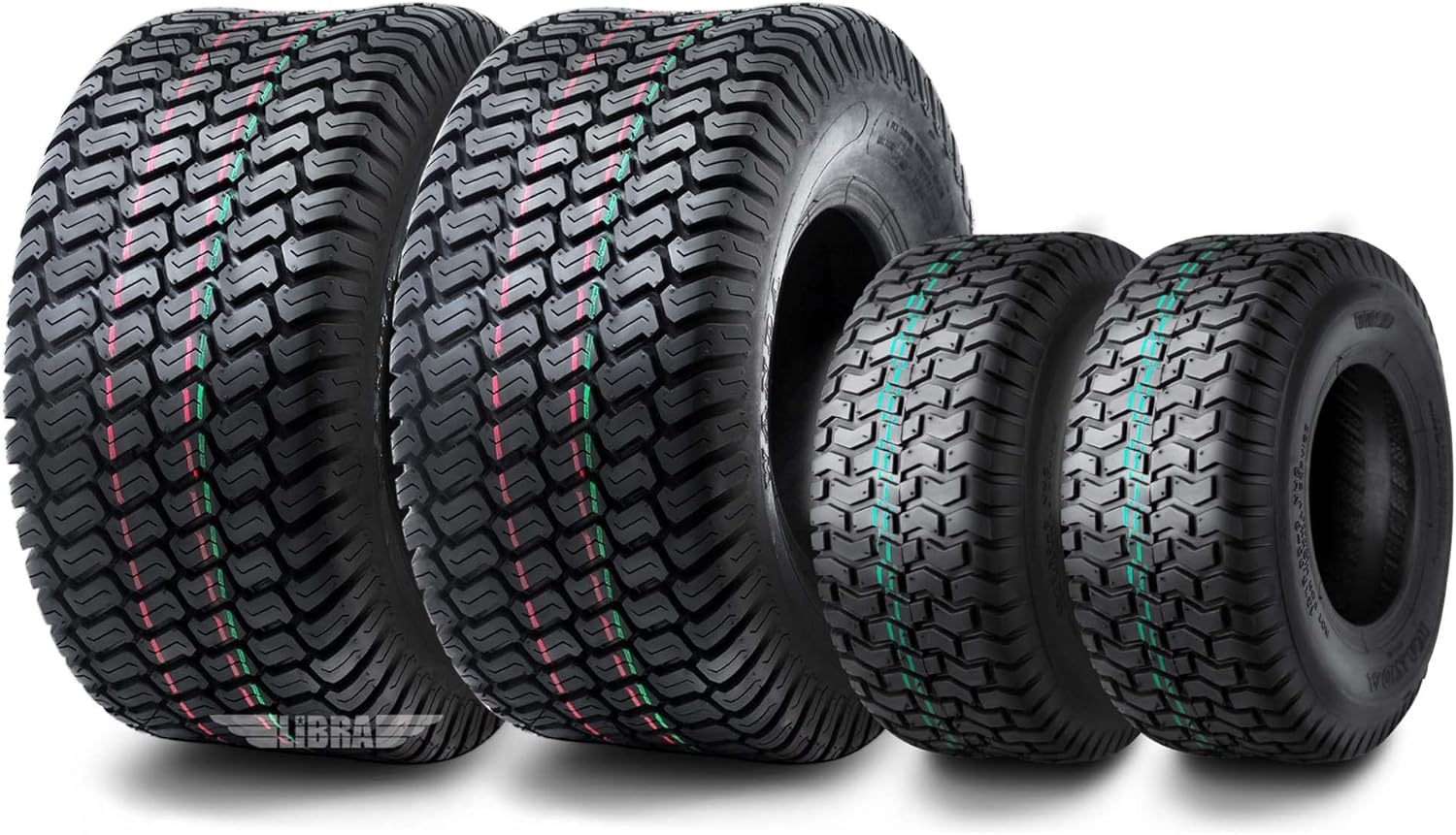 WANDA Set 4 Lawn Mower Turf Tires 15x6-6 Front & 18x9.5-8 Rear /4PR -13016/13032