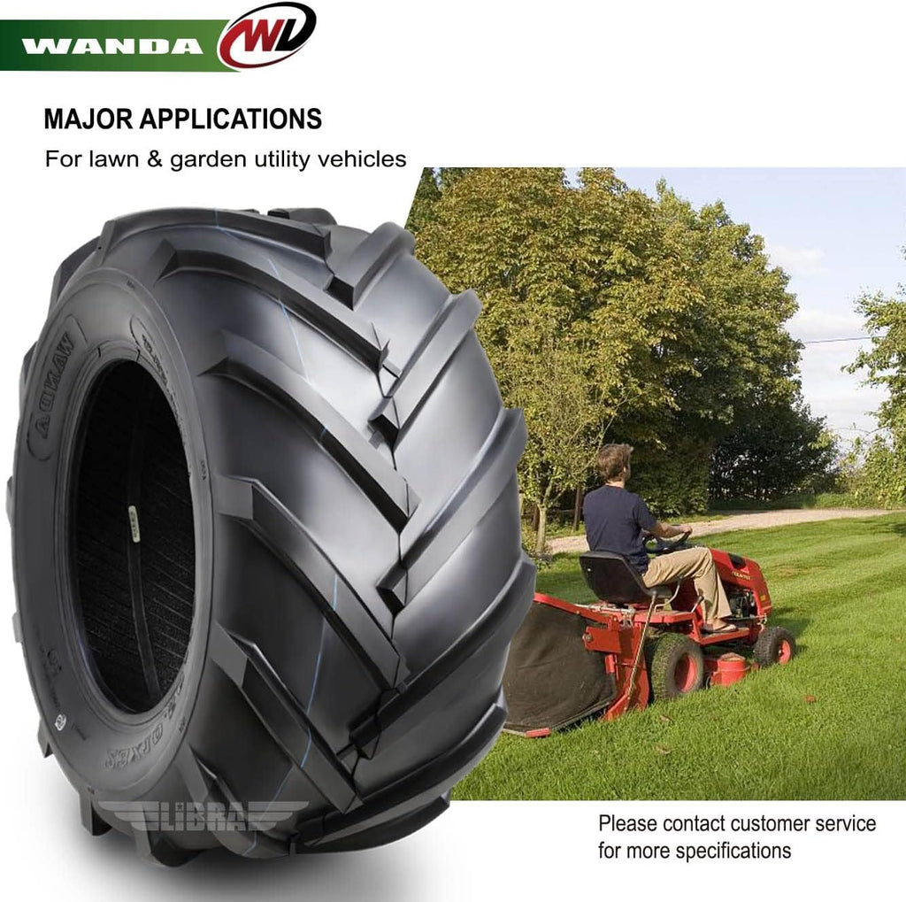 WANDA Set 4 18X8.5-8 & 23X10.5-12 Lawn Mower Agriculture Farm Tractor Tires Super Lug 4 Ply-13079/13075