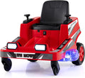 Costzon Ride on Lawn Mower for Kids, 12V Toddler Electric Car with 360° Twist and Turn, Dual Control Sticks, LED Lights, Outdoor Ride on Toy Gift for Boys & Girls Aged 3-8 (Red)